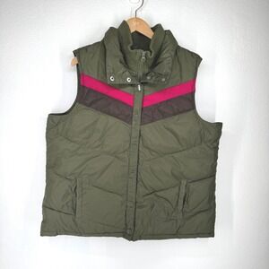 Old Navy Womens Puffer Vest Quilted Collar Pockets Size XXL 70s Gorpcore Granola